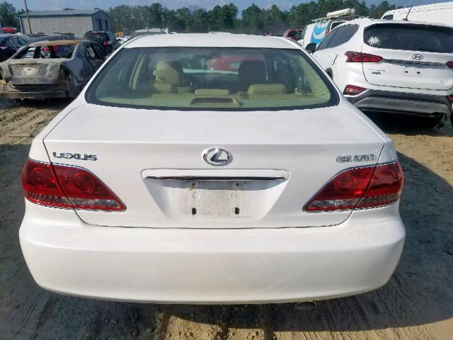 JTHBA30G055125688 - 2005 LEXUS ES 330 WHITE photo 9