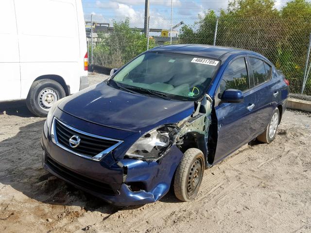 3N1CN7AP3EL801179 - 2014 NISSAN VERSA S BLUE photo 2