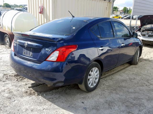 3N1CN7AP3EL801179 - 2014 NISSAN VERSA S BLUE photo 4