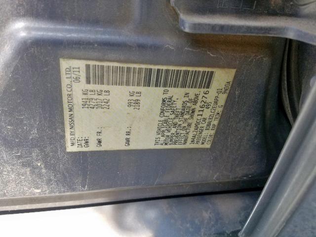 1N4AL2AP0CC116276 - 2012 NISSAN ALTIMA BAS BLUE photo 10