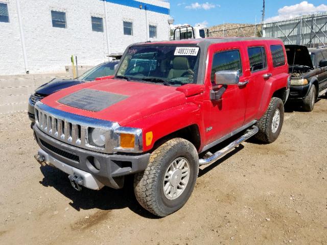 5GTEN13E598144946 - 2009 HUMMER H3 RED photo 2