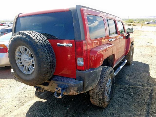 5GTEN13E598144946 - 2009 HUMMER H3 RED photo 4