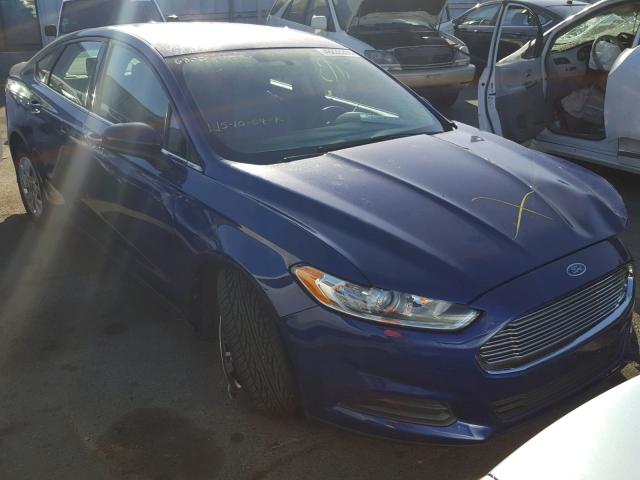 3FA6P0G72DR123092 - 2013 FORD FUSION S BLUE photo 1