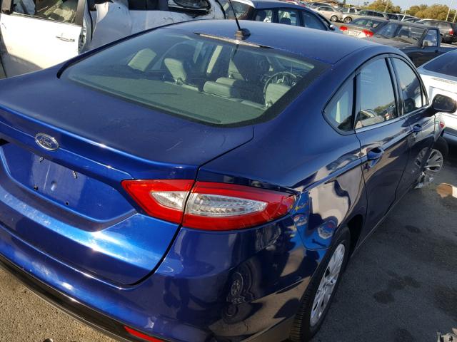 3FA6P0G72DR123092 - 2013 FORD FUSION S BLUE photo 4