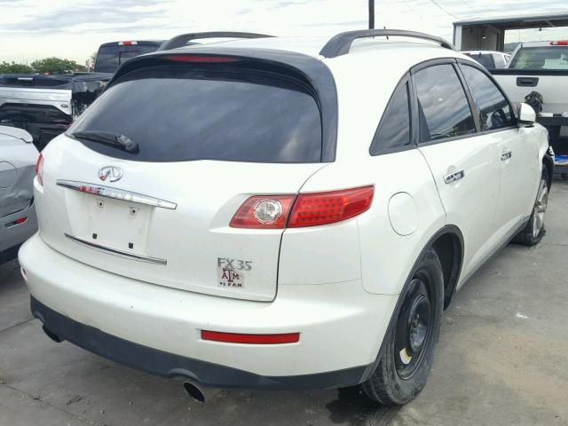 JNRAS08U36X103192 - 2006 INFINITI FX35 WHITE photo 4