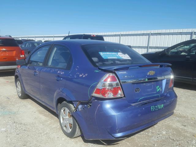 KL1TD56E69B340022 - 2009 CHEVROLET AVEO LS BLUE photo 3