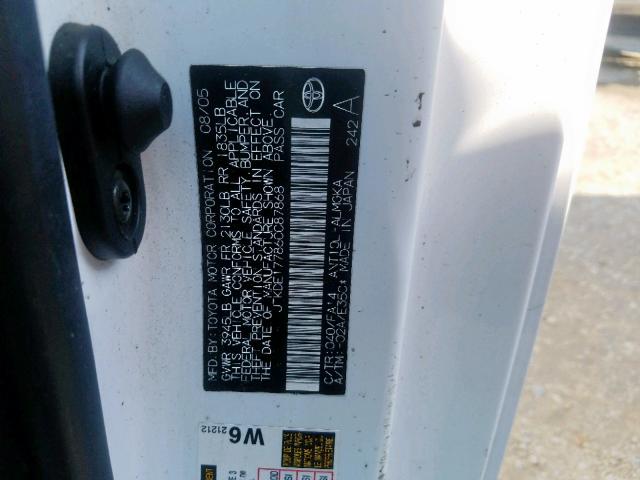 JTKDE177860087868 - 2006 TOYOTA SCION TC თეთრი ფოტო 10