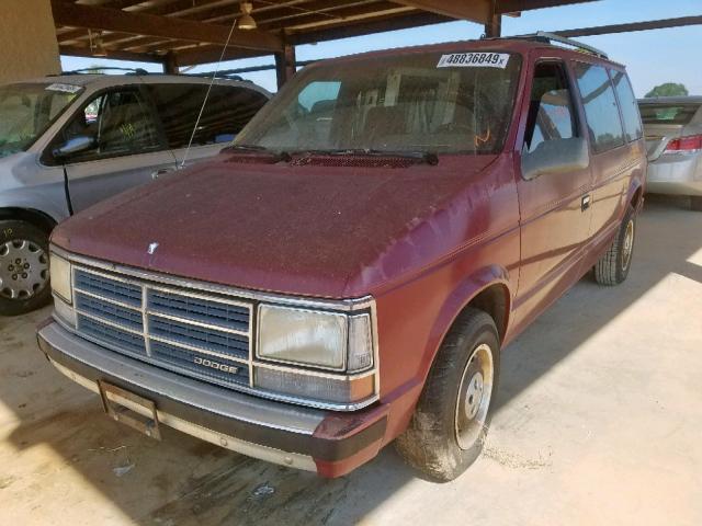 2B4FK45K6KR301030 - 1989 DODGE CARAVAN SE MAROON photo 2