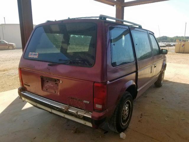 2B4FK45K6KR301030 - 1989 DODGE CARAVAN SE MAROON photo 4