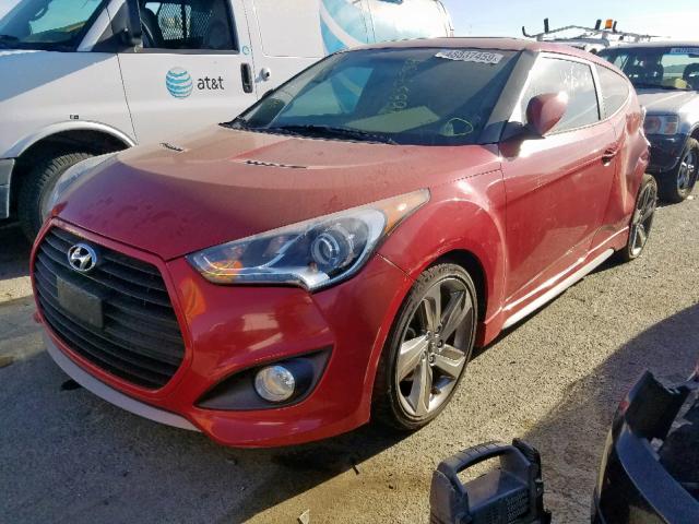 KMHTC6AE9DU160504 - 2013 HYUNDAI VELOSTER T RED photo 2