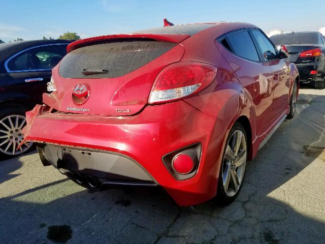 KMHTC6AE9DU160504 - 2013 HYUNDAI VELOSTER T RED photo 4