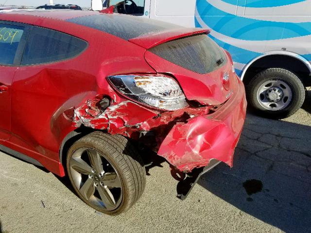 KMHTC6AE9DU160504 - 2013 HYUNDAI VELOSTER T RED photo 9