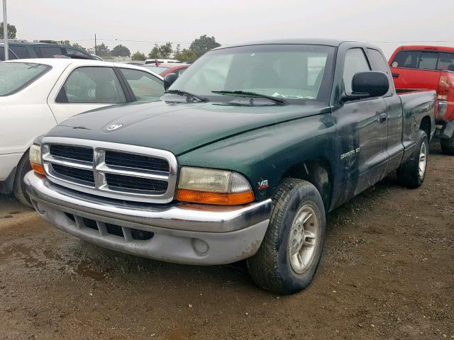 1B7GL22Y9XS285235 - 1999 DODGE DAKOTA GREEN photo 2