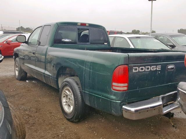 1B7GL22Y9XS285235 - 1999 DODGE DAKOTA GREEN photo 3