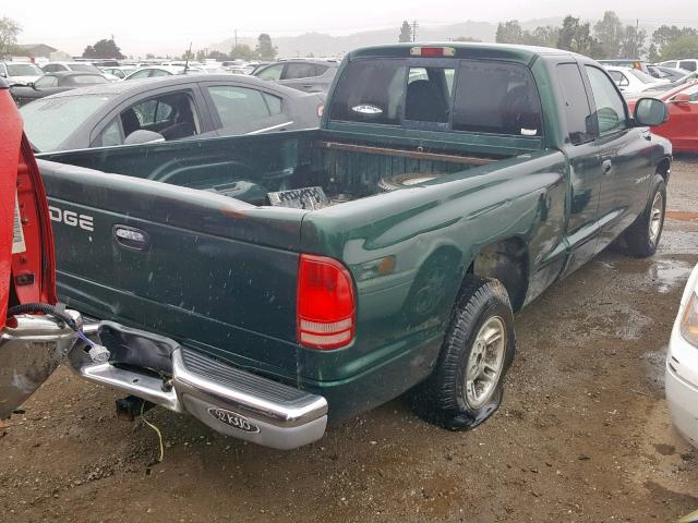 1B7GL22Y9XS285235 - 1999 DODGE DAKOTA GREEN photo 4