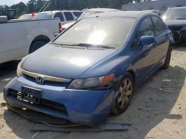 1HGFA16517L075140 - 2007 HONDA CIVIC LX BLUE photo 2