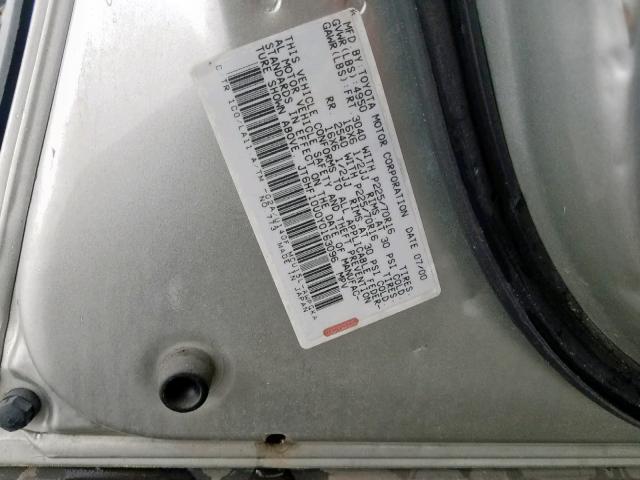 JT6HF10U0Y0163096 - 2000 LEXUS RX 300 SILVER photo 10