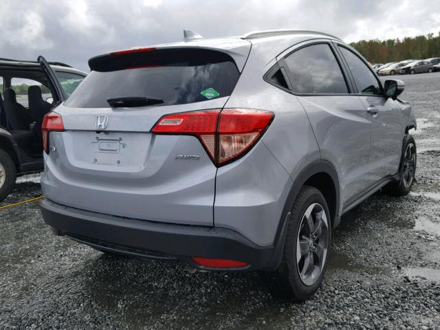 3CZRU6H79JM713035 - 2018 HONDA HR-V EXL SILVER photo 4