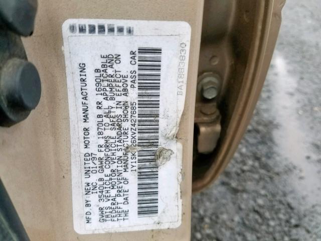 1Y1SK526XVZ427685 - 1997 GEO PRIZM BASE TAN photo 10