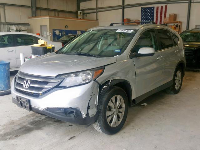 2HKRM3H79EH501350 - 2014 HONDA CR-V EXL GRAY photo 2