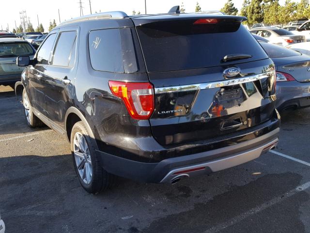 1FM5K7F8XGGB64231 - 2016 FORD EXPLORER L BLACK photo 3