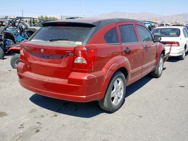 1B3HB48BX7D159588 - 2007 DODGE CALIBER SX BURGUNDY photo 4