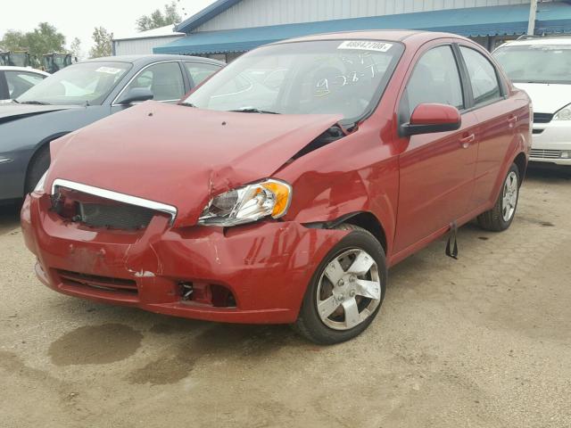 KL1TD5DE8AB119903 - 2010 CHEVROLET AVEO LS RED photo 2