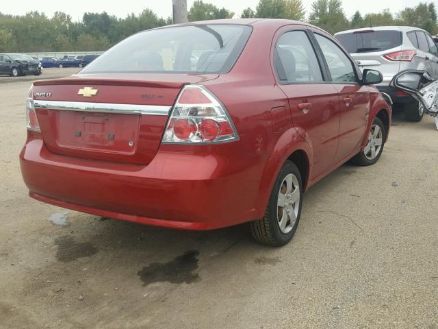 KL1TD5DE8AB119903 - 2010 CHEVROLET AVEO LS RED photo 4