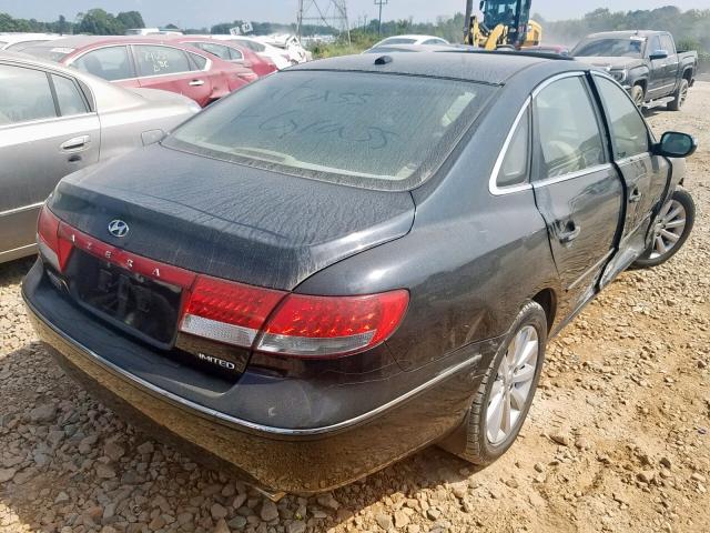 KMHFC46F19A433446 - 2009 HYUNDAI AZERA SE BLACK photo 4