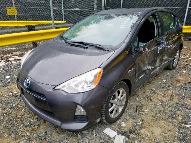 JTDKDTB3XD1542017 - 2013 TOYOTA PRIUS C GRAY photo 2