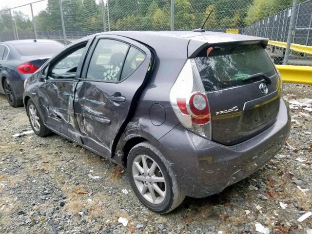 JTDKDTB3XD1542017 - 2013 TOYOTA PRIUS C GRAY photo 3