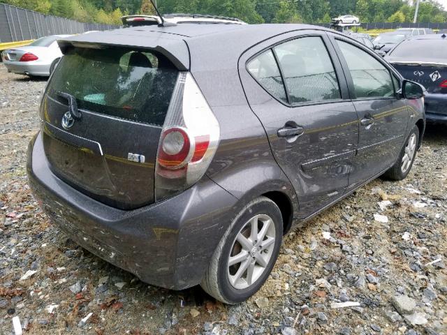 JTDKDTB3XD1542017 - 2013 TOYOTA PRIUS C GRAY photo 4