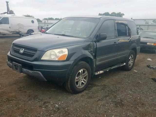 2HKYF18155H542080 - 2005 HONDA PILOT LX BLUE photo 2