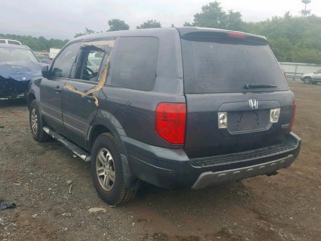 2HKYF18155H542080 - 2005 HONDA PILOT LX BLUE photo 3