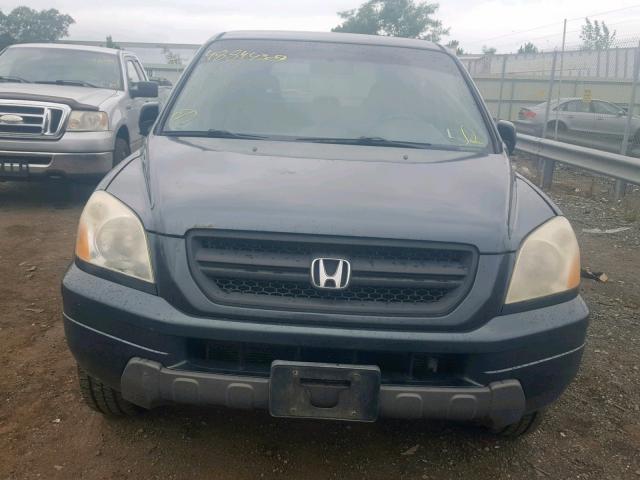 2HKYF18155H542080 - 2005 HONDA PILOT LX BLUE photo 9