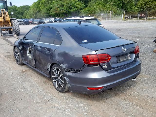 3VW4S7AJ0EM390790 - 2014 VOLKSWAGEN JETTA GLI GRAY photo 3