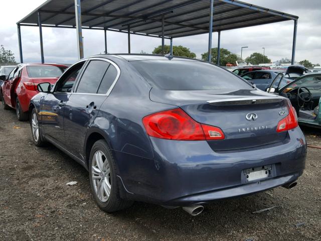 JN1DV6AR0CM730817 - 2012 INFINITI G25 BLUE photo 3