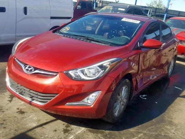 5NPDH4AE7FH589197 - 2015 HYUNDAI ELANTRA SE RED photo 2