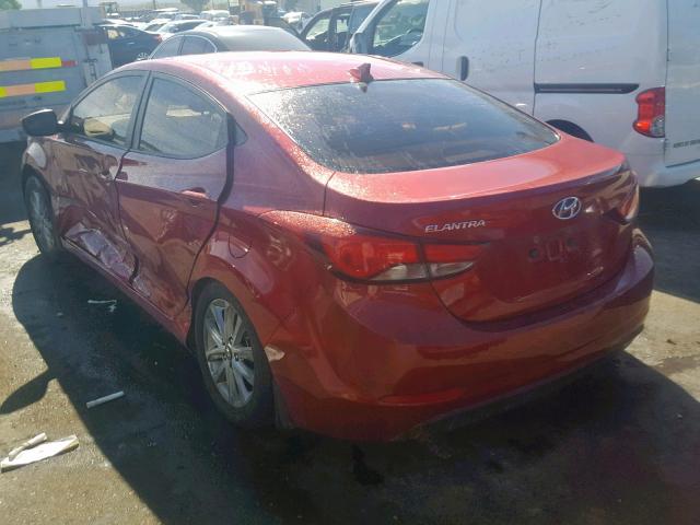 5NPDH4AE7FH589197 - 2015 HYUNDAI ELANTRA SE RED photo 3