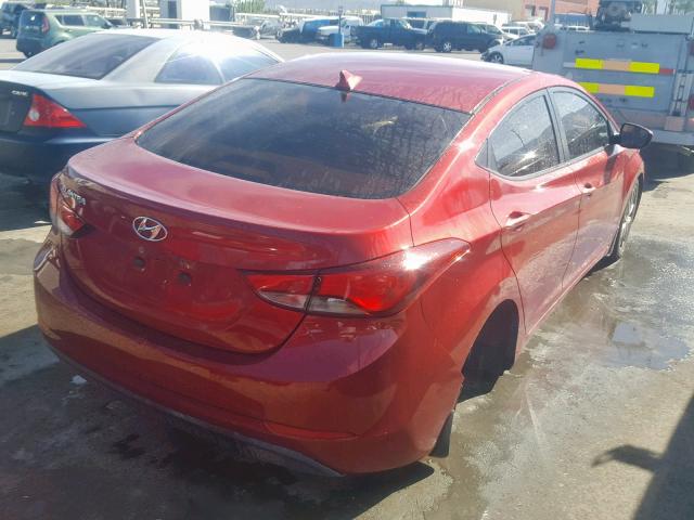 5NPDH4AE7FH589197 - 2015 HYUNDAI ELANTRA SE RED photo 4