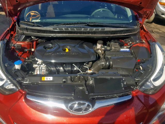 5NPDH4AE7FH589197 - 2015 HYUNDAI ELANTRA SE RED photo 7