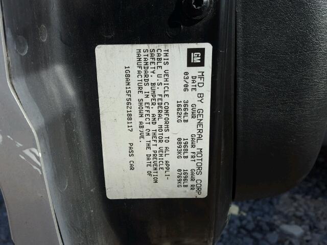 1G8AN15F56Z188117 - 2006 SATURN ION LEVEL SILVER photo 10