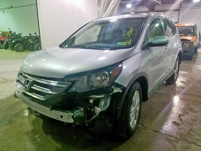 2HKRM4H76EH616316 - 2014 HONDA CR-V EXL GRAY photo 2