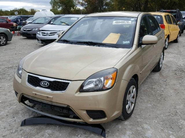 KNADH4B34A6684491 - 2010 KIA RIO LX GOLD photo 2