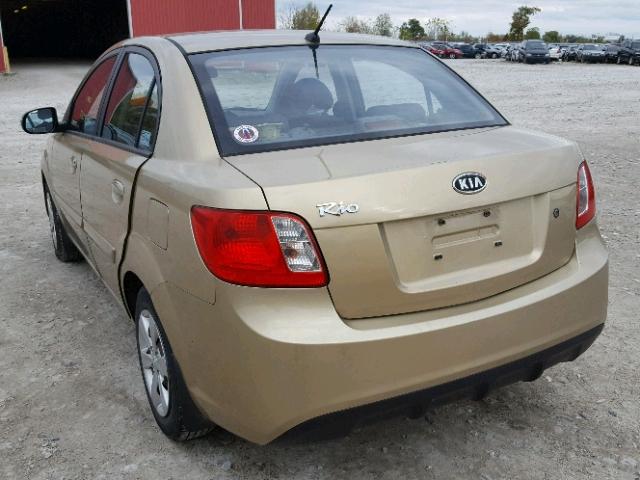 KNADH4B34A6684491 - 2010 KIA RIO LX GOLD photo 3