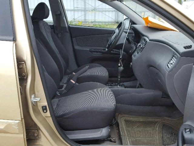 KNADH4B34A6684491 - 2010 KIA RIO LX GOLD photo 5