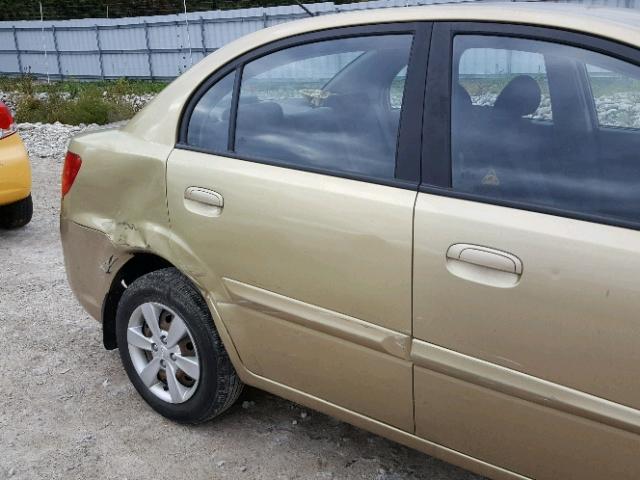 KNADH4B34A6684491 - 2010 KIA RIO LX GOLD photo 9