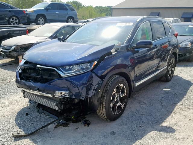 7FARW2H96KE018421 - 2019 HONDA CR-V TOURI BLUE photo 2