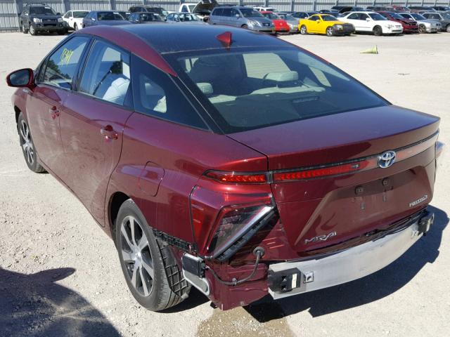 JTDBVRBD7HA001733 - 2017 TOYOTA MIRAI RED photo 3