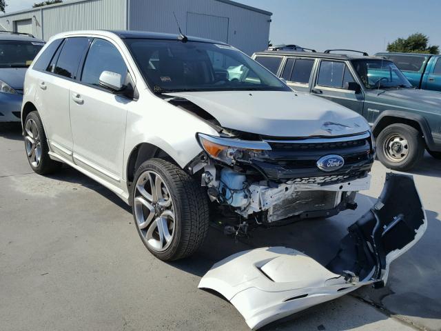 2FMDK4AK9EBA07369 - 2014 FORD EDGE SPORT WHITE photo 1